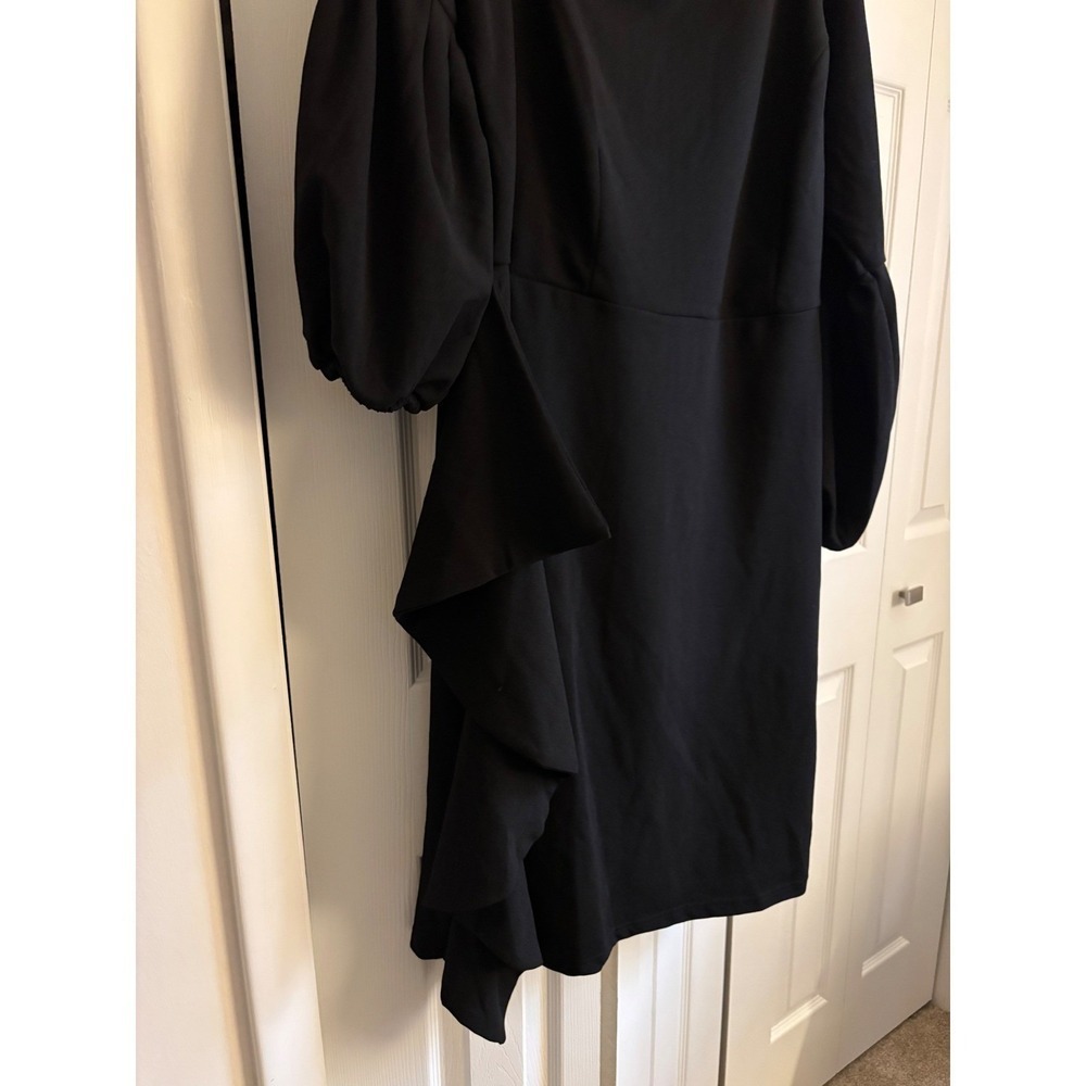Ashley Stewart Black Asymmetrical Ruffle Dress – Size 18/20 NWTMSRP: $65 - Picture 4 of 5